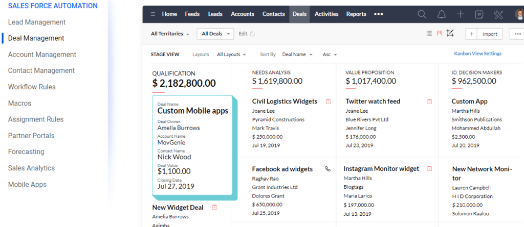 zoho salesforce automation