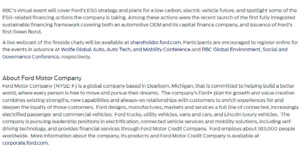 ford press release example
