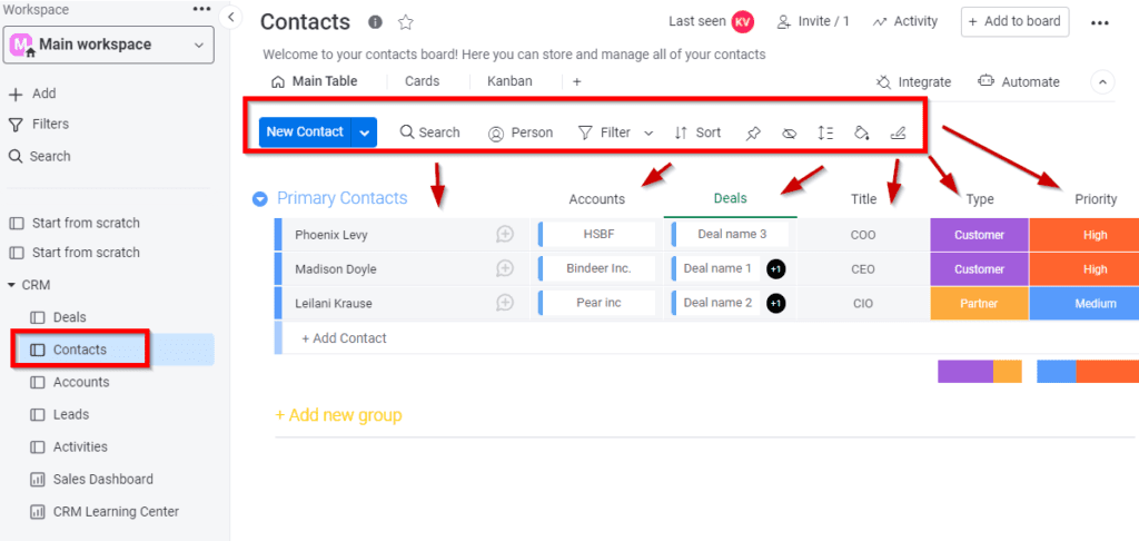 contact management monday.com