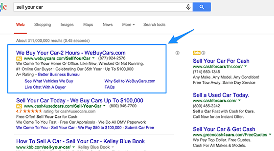 google ad example